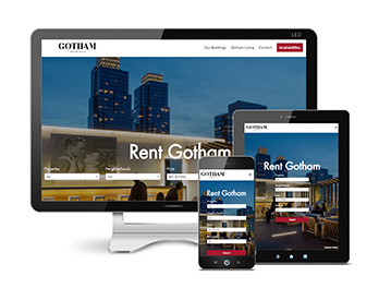 Gotham Properties website shown on multiple devices