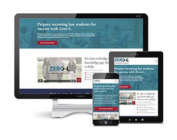 Harvard Law School Zero-L website shown on multiple devices