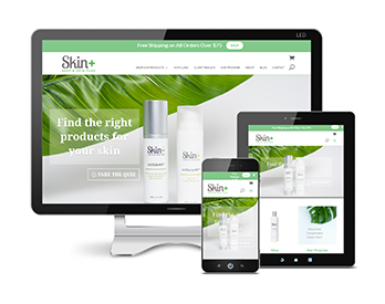 Skin Plus website on desktop and mobile